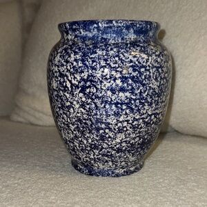 Blue and White Speckled Vase
